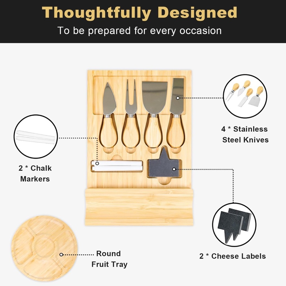 Sergio's 6pc Charcuterie Boards & Knife Set NWT!! - Picture 2 of 8